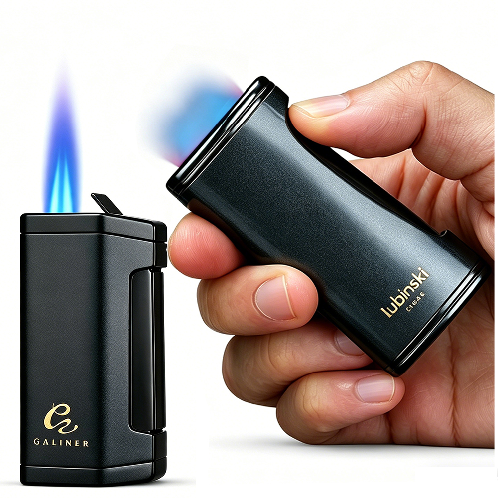 Lighter Windproof - Metal Luxury Cigar Lighter Butane Gas