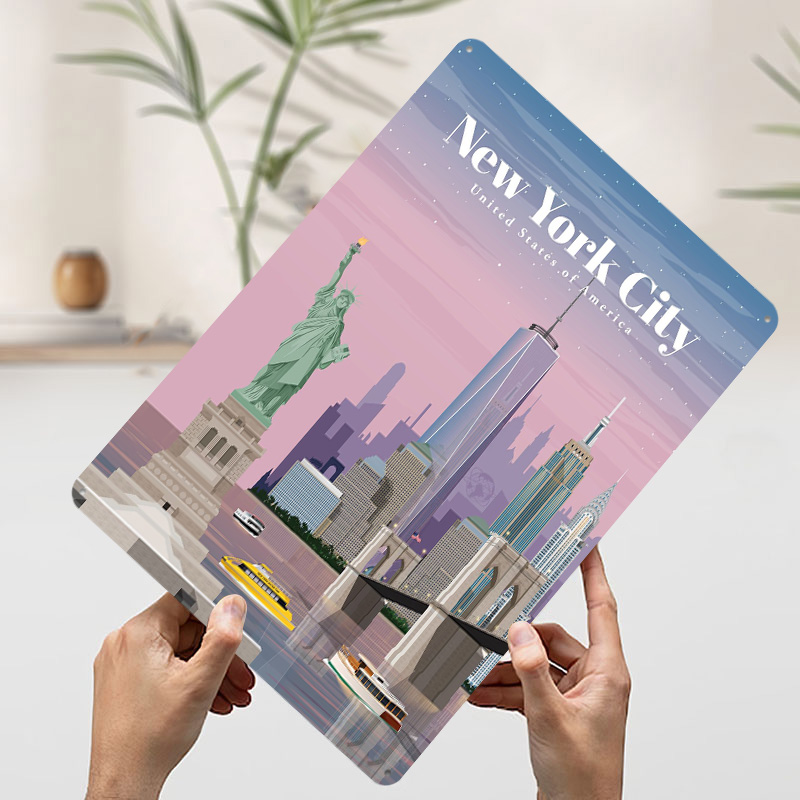 NYC By Dusk Metal Poster Wall  - Men'S Accessories Nyc review and price