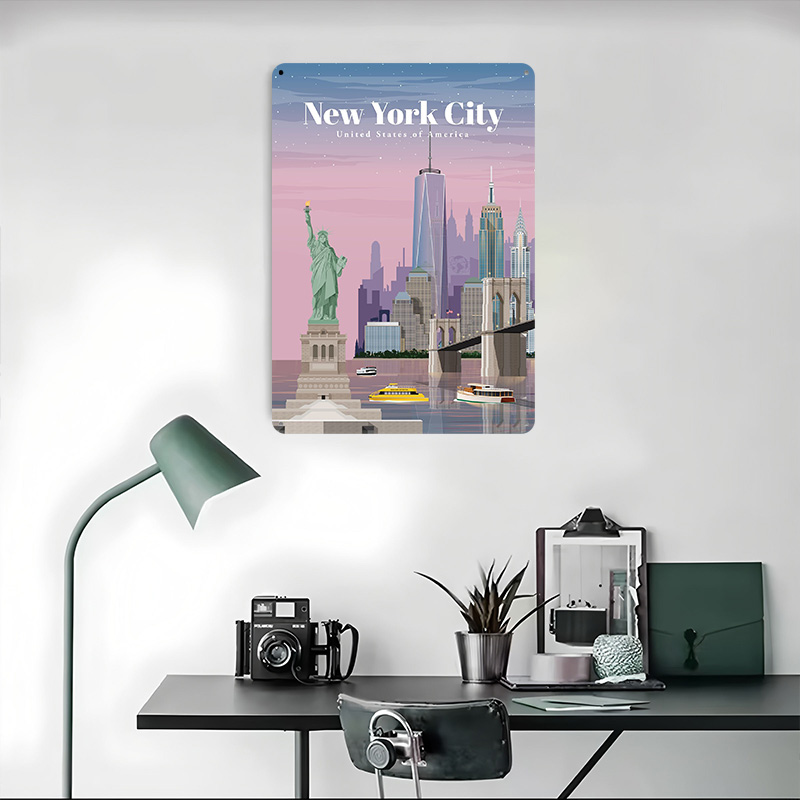 NYC By Dusk Metal Poster Wall  - Men'S Accessories Nyc review and price