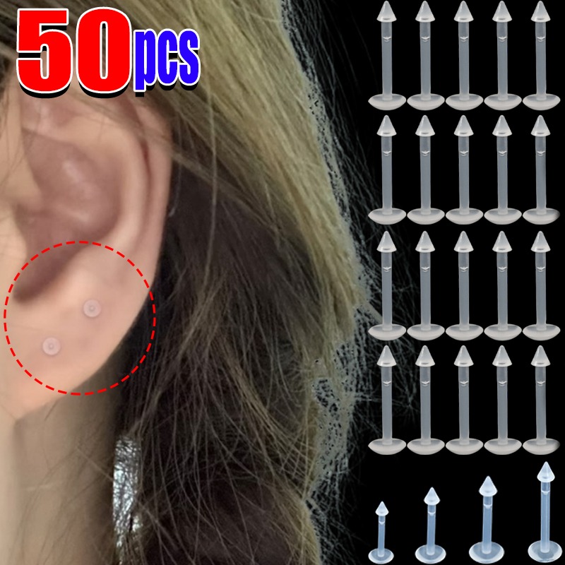 10-50Pcs Transparent Lip Studs - Men'S Accessories Rings review and price