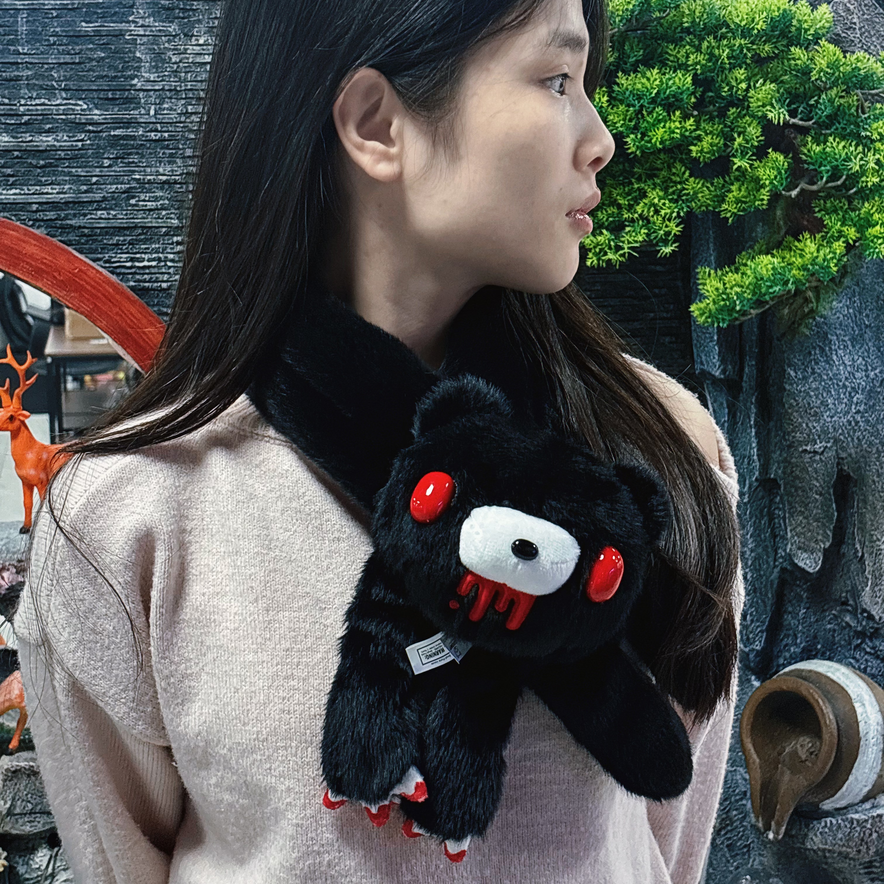 Cute Bear Plush Scarf Cute Blo - Men'S Accessories Rings review and price