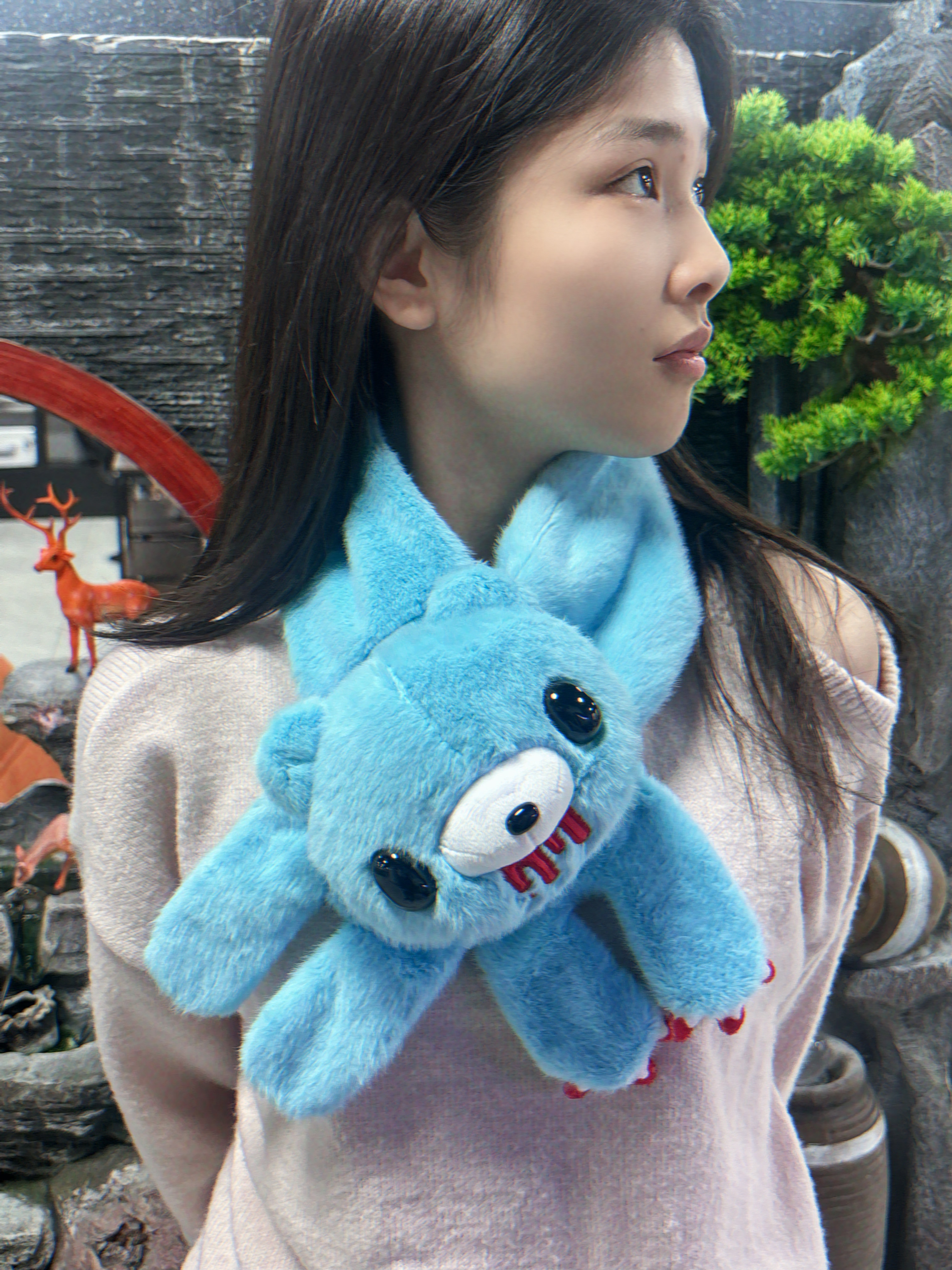 Cute Bear Plush Scarf Cute Blo - Men'S Accessories Rings review and price