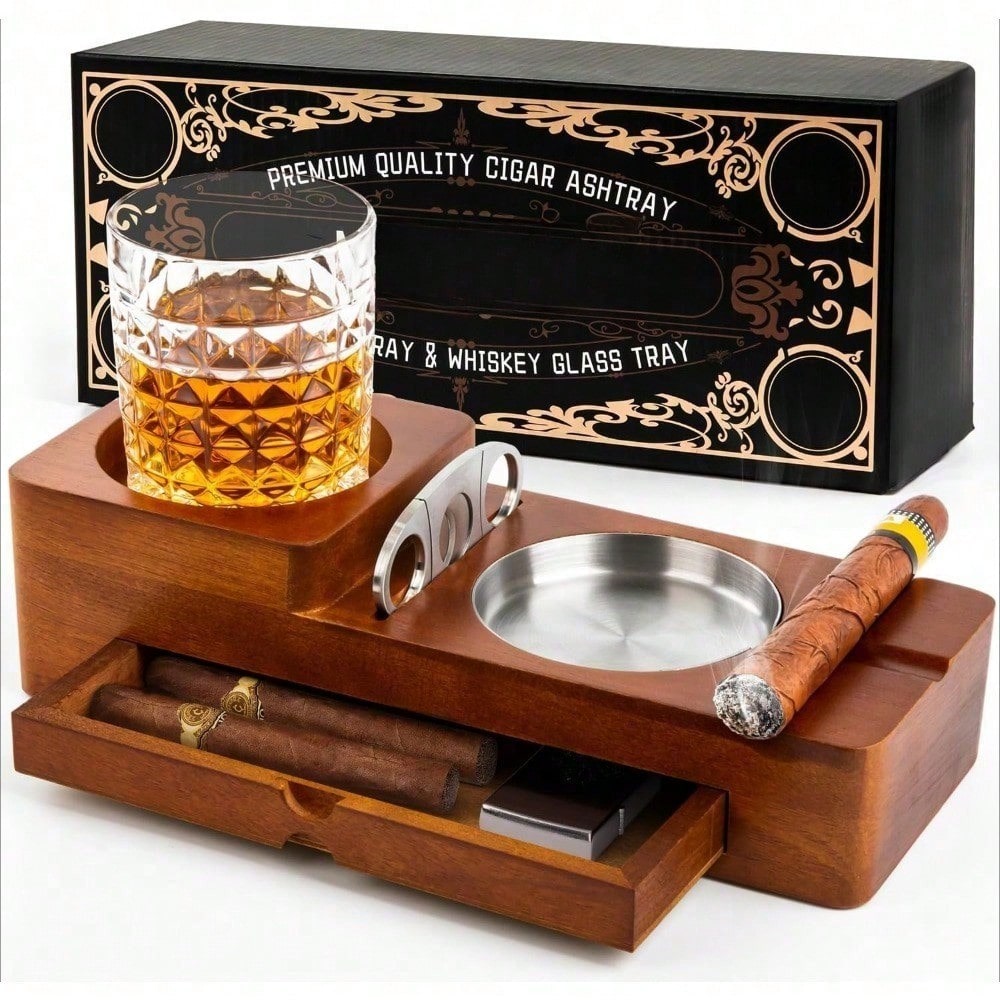 Cigar Ashtray Coaster Whiskey  - Men Accessories Drawer review and price