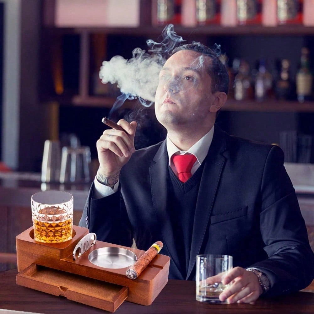 Cigar Ashtray Coaster Whiskey  - Men Accessories Drawer review and price