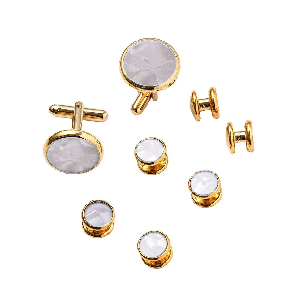 8PCS Elegant Copper Shell Cuff - Men'S Suit Accessories review and price