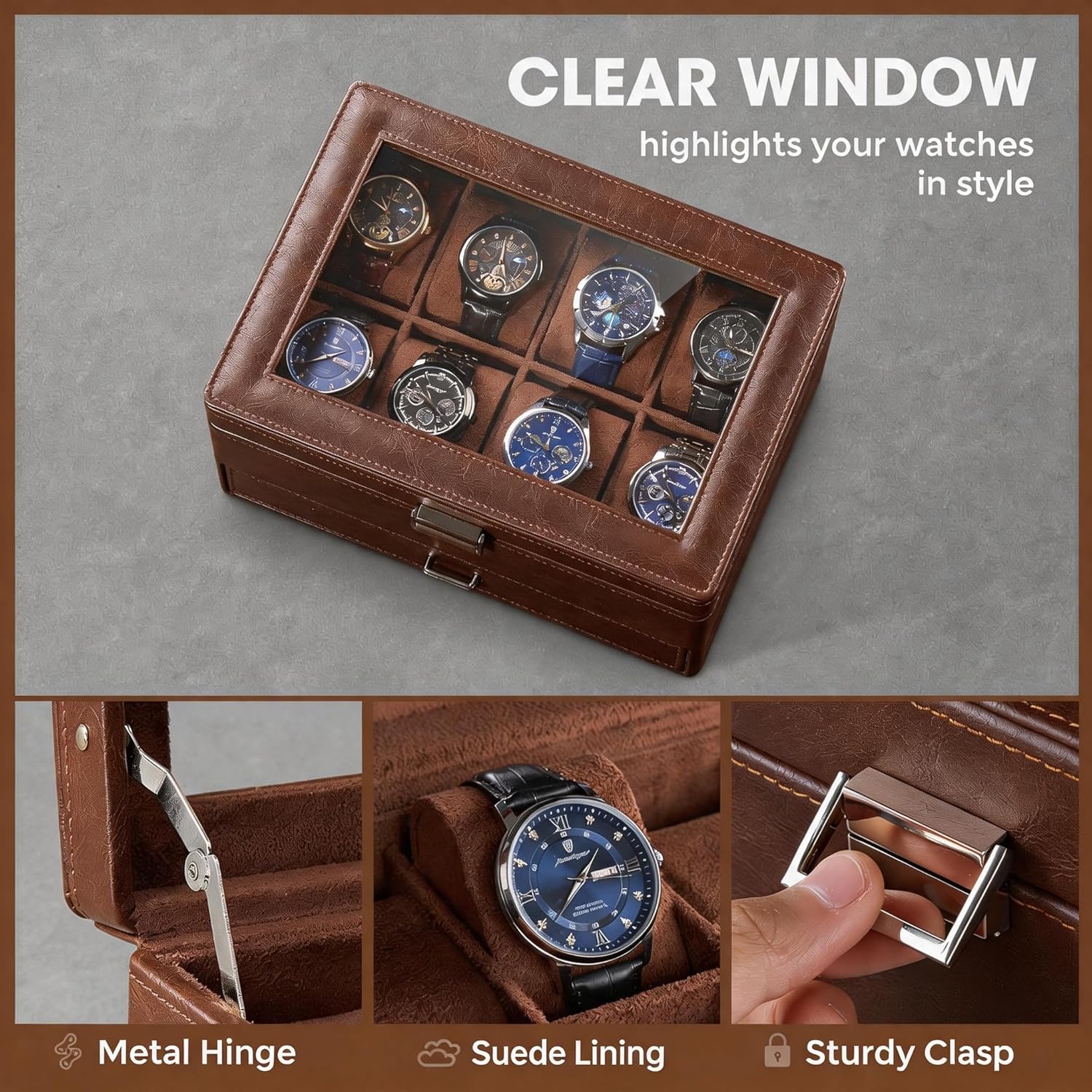 Watch Box for Men with Glass L - Men Accessories Drawer review and price