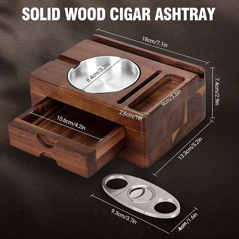 Wooden Cigar Ashtray Set Ashtr - Men Accessories Drawer review and price